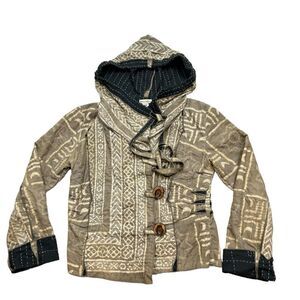 RARE Dean Alan Brand Ladies Hooded Printed Lined Jacket Size Medium